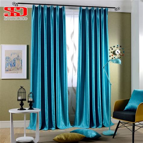 Solid Velvet Blue Blackout Curtains For Living Room Bedroom Kitchen