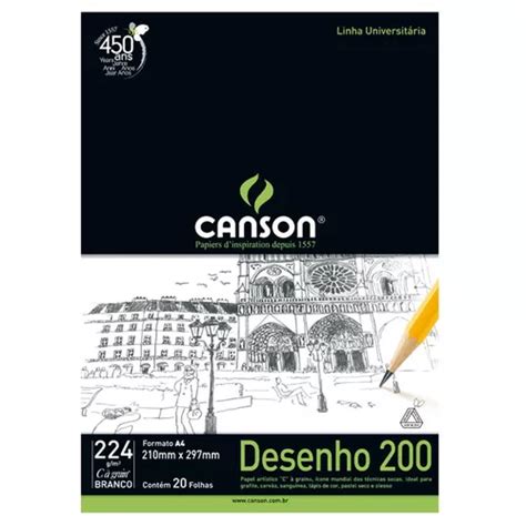 Bloco Papel Canson Desenho 200 224gm² A4 Mercadolivre