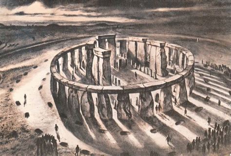 Postcard Early Artist Rendering Of Stonehenge