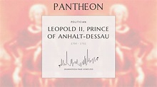 Leopold II, Prince of Anhalt-Dessau Biography - Prince of Anhalt-Dessau ...