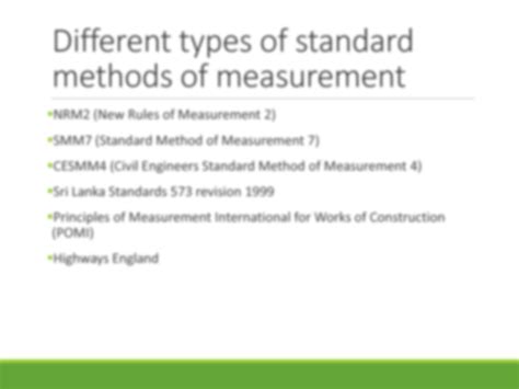 Solution Standard Method Of Measurement Studypool