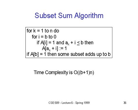 subset sum algorithm