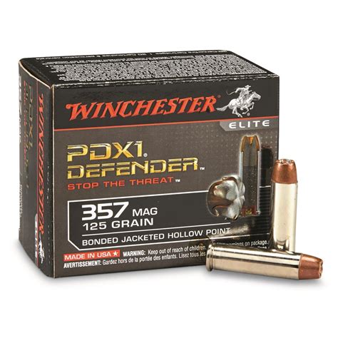 Winchester Pdx1 Defender 357 Magnum Bonded Jacketed Hollow Point