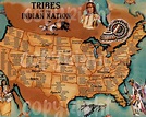 Native American Indians Tribal Map United States Includes Tribal Names ...