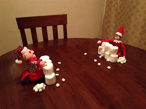 Elf On The Shelf Snowball Fight With Marshmallows Idea The Elf Elf On The Shelf Snowball Fight