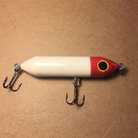 Topwater Fishing Lure Classic Red And White Handcrafted Etsy