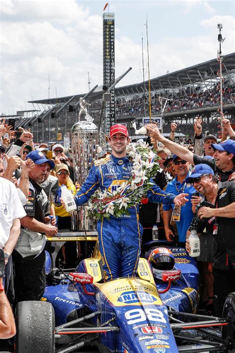 Hondas Alexander Rossi Celebrates His Indianapolis 500 Win In Victory