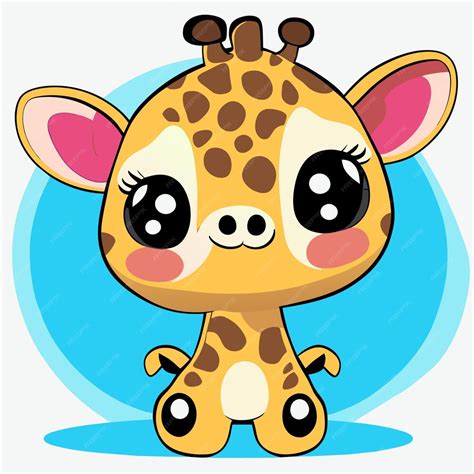 Premium Vector Cute Giraffe Hand Drawn Cartoon Sticker Icon Concept