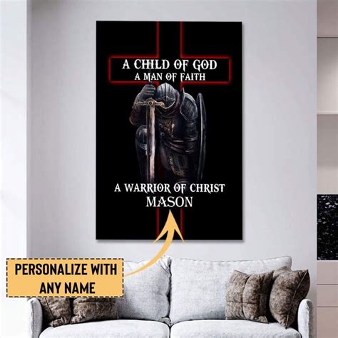 Custom Canvas Print A Child Of God Man Of Faith Warrior Of Christ Wall