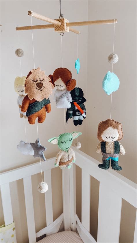 Star Wars Baby Mobile 6 Handmade Star Wars Characters Hung By Etsy