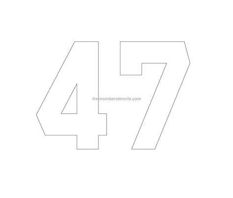 Free Jersey Printable 47 Number Stencil