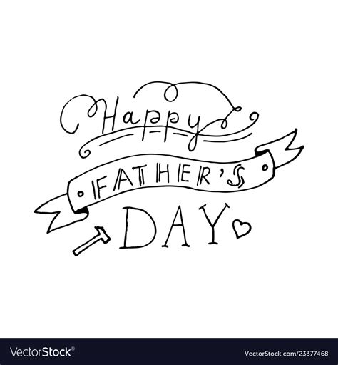 Happy Fathers Day Lettering Design Royalty Free Vector Image