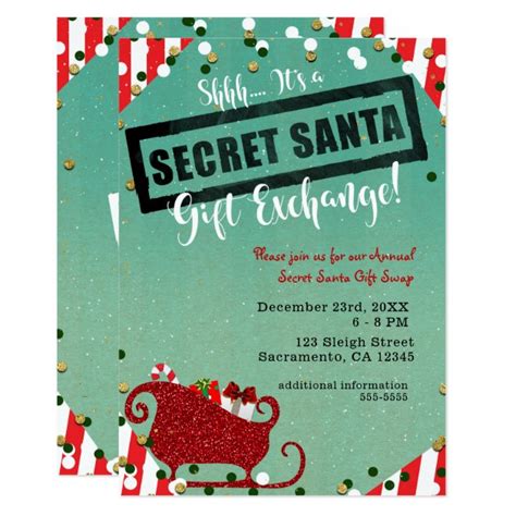 Funny Secret Santa Christmas T Exchange Party Invitation
