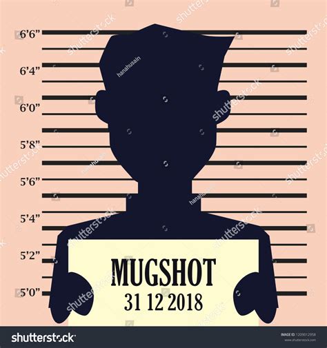 Mugshot Criminal Line Centimeter Scale Background Stock Vector (Royalty