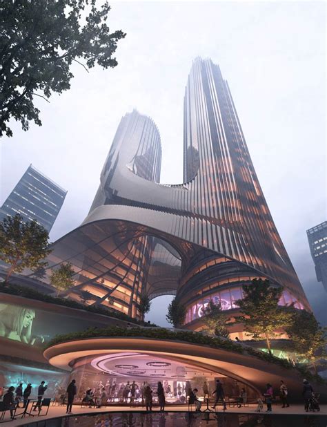 Supertall Towers In Shenzhen Sci Fi Style Twin Supertall Towers In