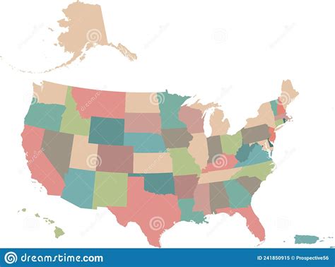 mapa de estados unidos colorido ilustración del vector ilustración de jersey fichero 241850915