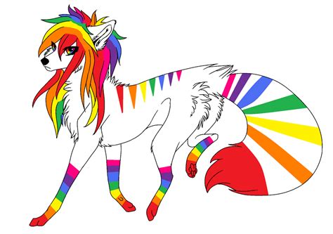 Rainbow Wolf Adopt Closed By Toxic Pink Wolf On Deviantart