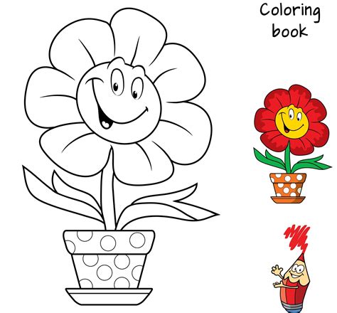 Kolorowanka “kwiaty W Doniczce” Do Druku Planeta Dziecka