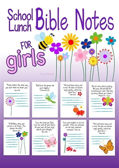 If you buy from a link, we may earn a commission. School Lunch Bible Notes for Girls - Free Printable ...