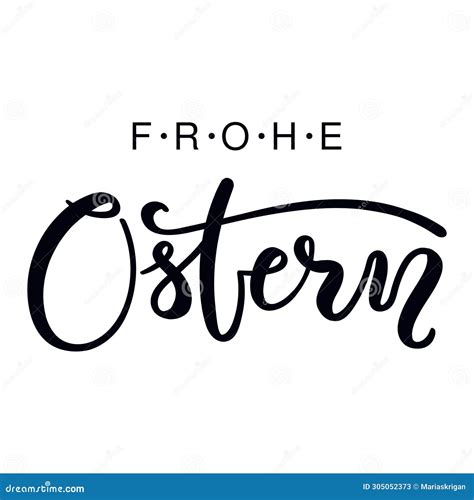 Frohe Ostern Happy Easter In German Handwritten Typography Lettering
