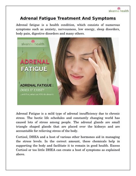 Ppt Adrenal Fatigue Treatment And Symptoms Powerpoint Presentation