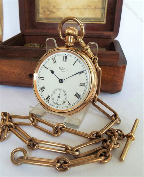 Antiques Atlas Waltham Railroad Grade Pocket Watch And Chain Pocket