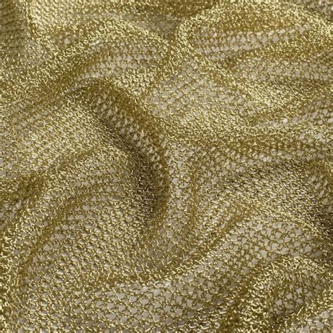 Gold Faux Chain Mail Fabric Small Metal Mesh Knitted Chainmail Etsy