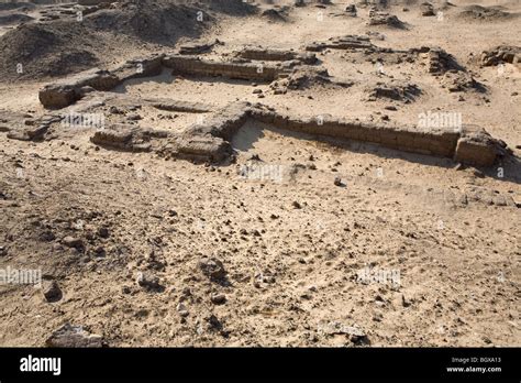 Ruins Of Walls And Building At Tell El Amarna Also Known As Akhetaten