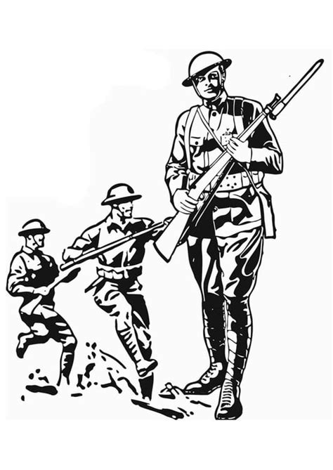 Dibujo Para Colorear Soldados De La Primera Guerra Mundial Dibujos My