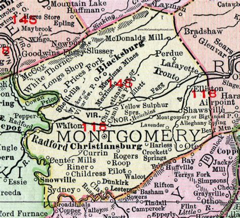 Montgomery County Va Map Cities And Towns Map