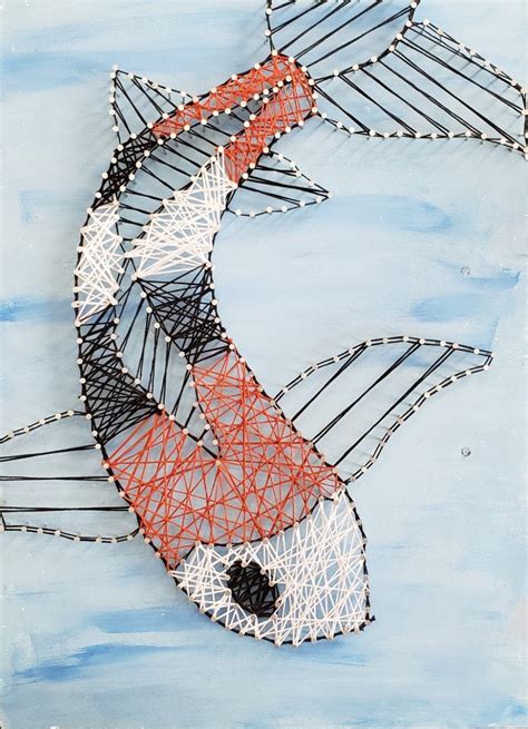 Stringy Koi Fish Koi Fish String Art Large Artwork String Etsy