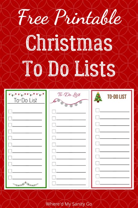 Free Christmas To Do List Printable Printable Templates
