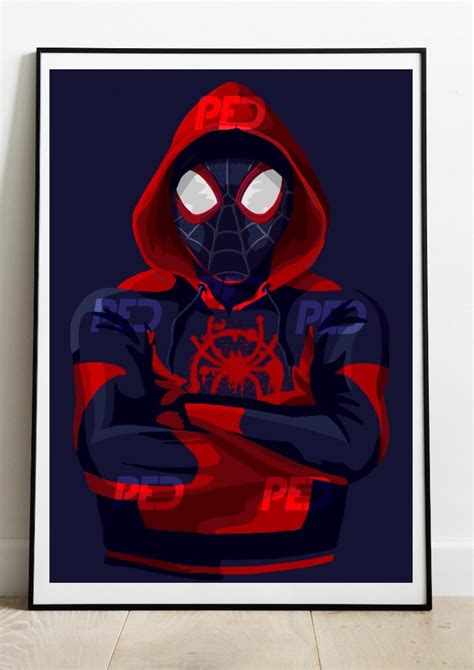 Marvel Spider Man Miles Morales Print A4 Art Print Poster Etsy Uk