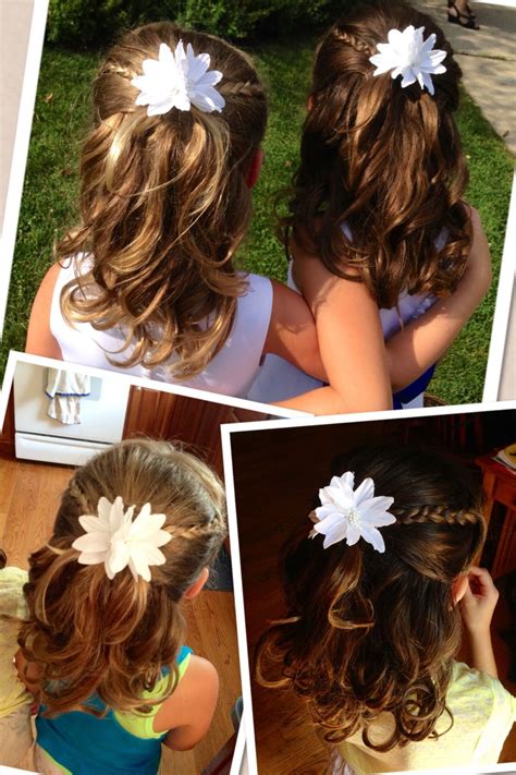 Flower Girl Hairstyle Half Up With Braids And Curls Flower Girl
