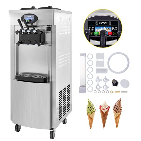 Vevor W Commercial Soft Ice Cream Machine Flavors To Gallon Per Hour Precooling At
