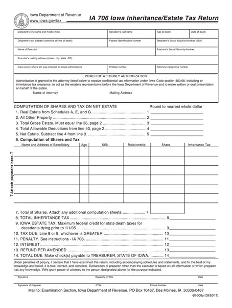 Iowa Inheritance Tax Form Fill Out And Sign Printable Pdf Template