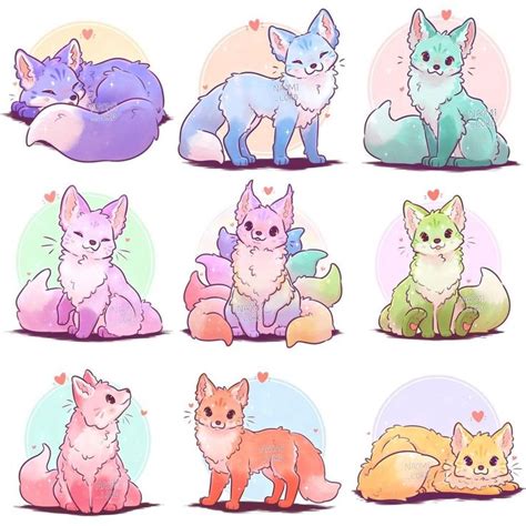 Naomi Lord Art On Instagram 🌈 All My Rainbow Foxes Together 🌈