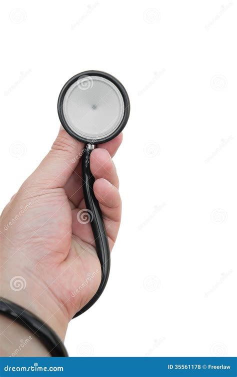 Hand Holding A Black Stethoscope Stock Photo Image Of Doctor Check