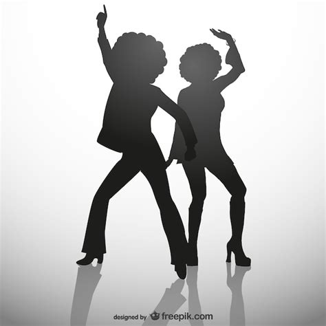Free Vector Disco Party Girl Silhouettes