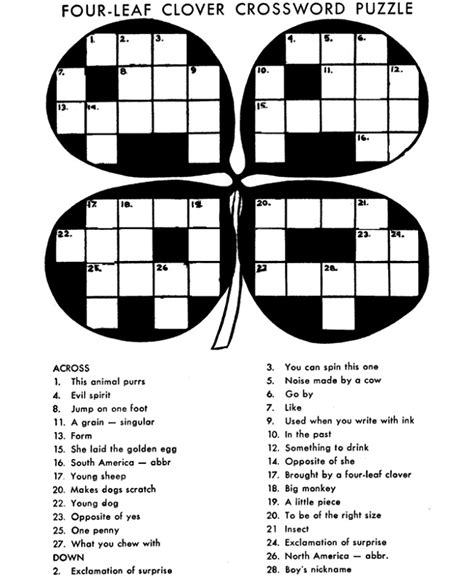 Nursery rhymes crossword everywhere that mary went, this animal was sure to go! Printable Crosswords for Kids | Activity Shelter