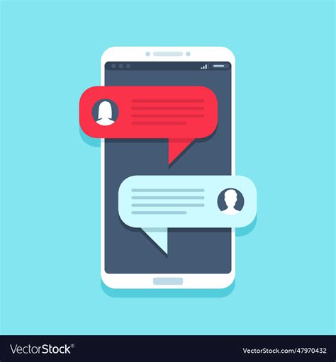 Chat Message On Smartphone Mobile Phone Chatting Vector Image