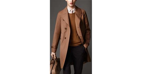 Burberry Long Cottonbonded Virgin Wool Mohair Trench Coat In Brown For