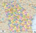 Georgia Map with Counties ~ mapnation