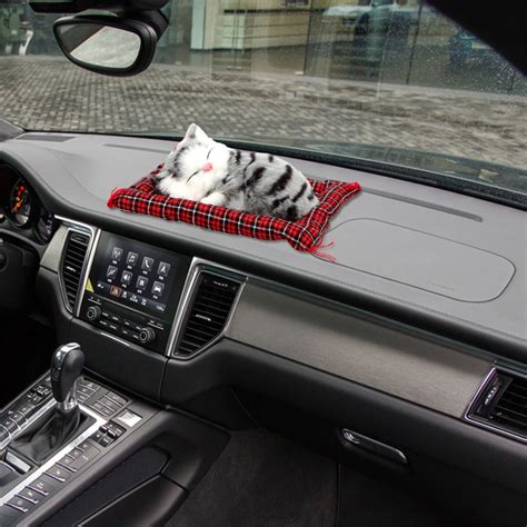 dashboard decoration car styling cute simulation sleeping cats car ornaments lovely plush