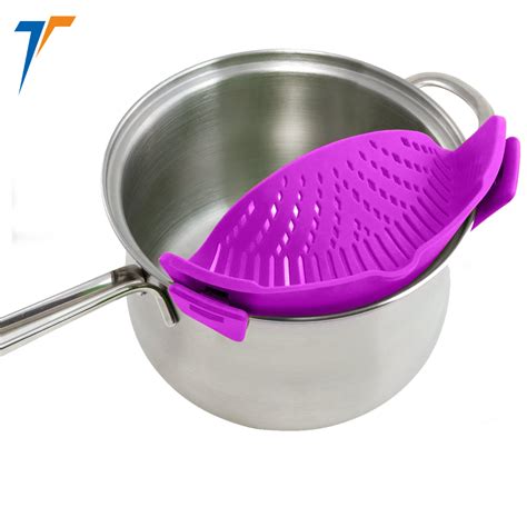 Silicone Pot Strainer Finegood Hands Free Clip On Heat