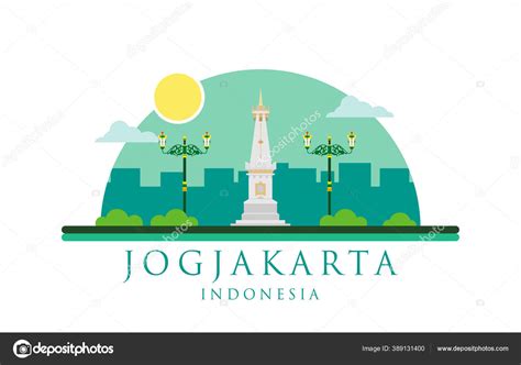 White Paal Tugu Pal Putih Tugu Jogja Landmark Yogyakarta City Stock
