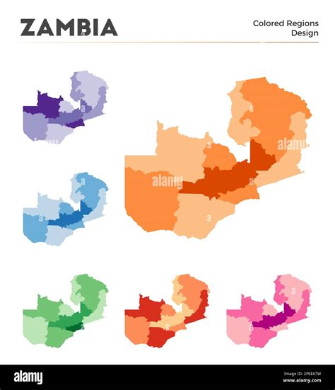 Zambia Map Collection Borders Of Zambia For Your Infographic Colored