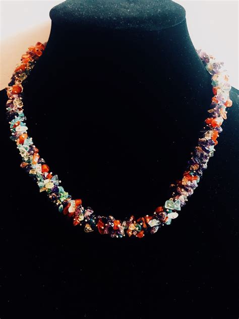 Multi Color Gemstone Necklace Handmade Womens Jewelry Etsy