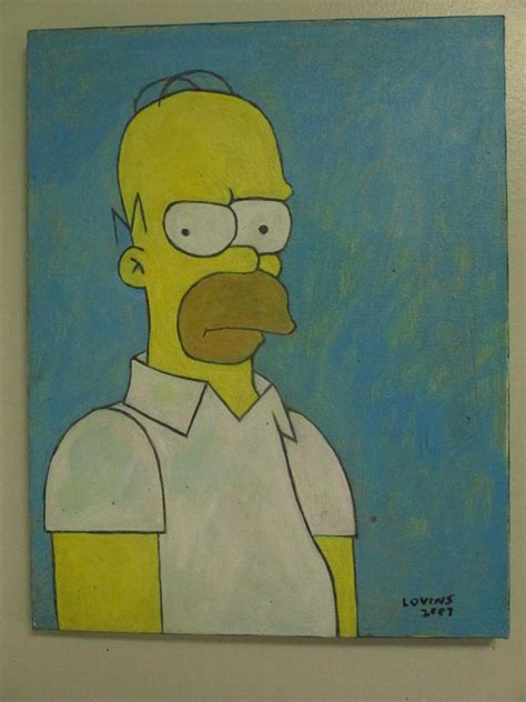 Homer Simpson Acrylic On Canvas Painting By David Lovins Fine Art