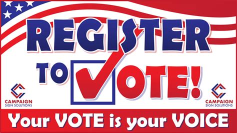 You can access the website here and you are required to submit several details including Register to Vote | Campaign Sign Frames